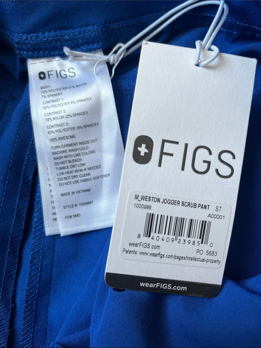 Figs Scrub Pants Royal Blue NWT
